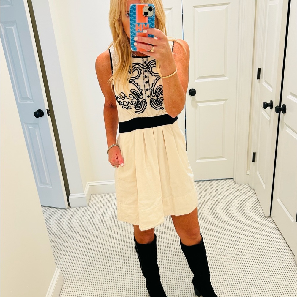Anthropologie Leifnotes Open Air Theatre Dress Size 2 Cream